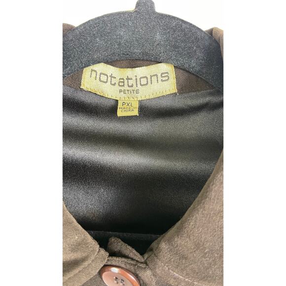 Women's Notations Brown Button Up Jacket XL Petite - Picture 3 of 4